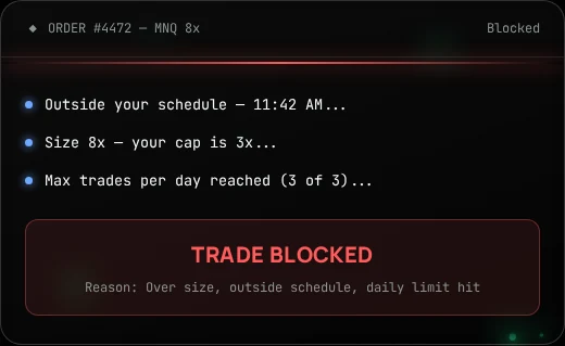 Guardian blocking a rule-breaking order